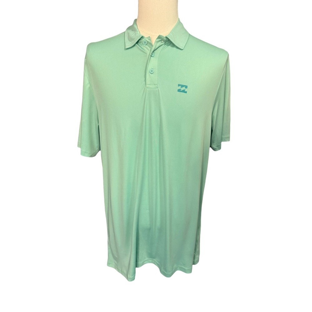 Billabong Mens Coronado Polo SS Shirt Aqua Mint Green Size Large NWT